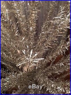 Beautiful Vintage Aluminum Christmas Tree Evergleam 6 94 Branch Silver Pom Pom