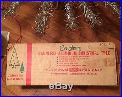 Beautiful Vintage Aluminum Christmas Tree Evergleam 6 94 Branch Silver Pom Pom