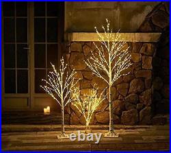 Birchlitland Lighted Birch Tree 6FT 330L Warm White Fairy Lights, White Twig Tre