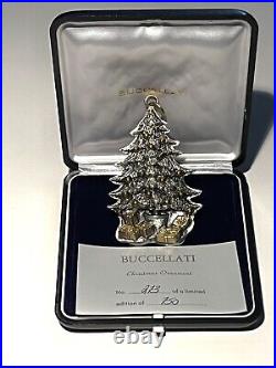 Buccellati 1989 Christmas Tree Sterling Silver Ornament, Limited, No. 273/750