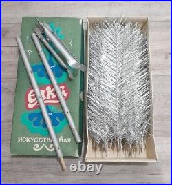CHRISTMAS. SILVER FIR-TREE. Vintage Artificial Aluminum. CHRISTMAS TREE USSR