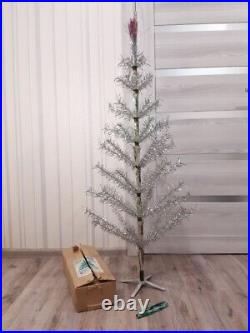 CHRISTMAS. SILVER FIR-TREE. Vintage Artificial Aluminum. CHRISTMAS TREE USSR