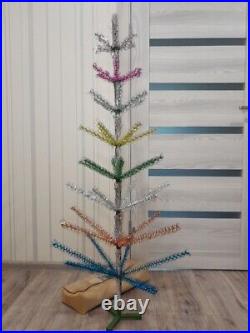 CHRISTMAS. SILVER FIR-TREE. Vintage Artificial Aluminum. RARE. CHRISTMAS TREE USSR