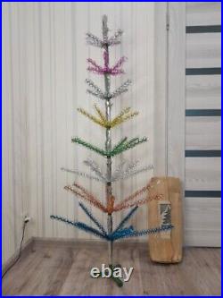 CHRISTMAS. SILVER FIR-TREE. Vintage Artificial Aluminum. RARE. CHRISTMAS TREE USSR