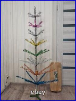 CHRISTMAS. SILVER FIR-TREE. Vintage Artificial Aluminum. RARE. CHRISTMAS TREE USSR