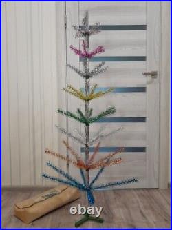 CHRISTMAS. SILVER FIR-TREE. Vintage Artificial Aluminum. RARE. CHRISTMAS TREE USSR