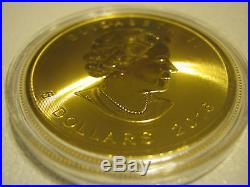 Canada $5 Maple Leaf Christmas Tree 1oz Gold Plated 2016 Silver Coin