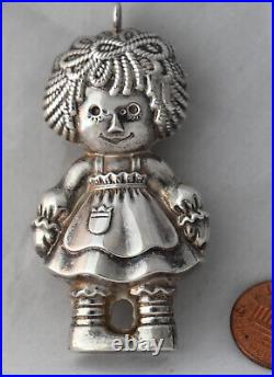 Cazenovia Sterling Christmas Ornament Raggedy Ann & Andy Feather Tree