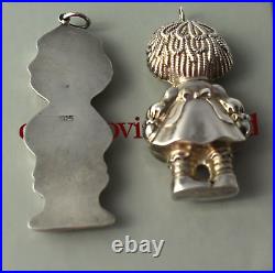 Cazenovia Sterling Christmas Ornament Raggedy Ann & Andy Feather Tree