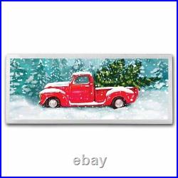 Chevrolet 4 oz Silver Bar Christmas Red Truck with Tree SKU#278974