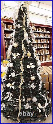 Christmas 6' Pop Up FULLY DECORATED GOLD, SILVER Easy Set Up Tree 350 Lites NEW
