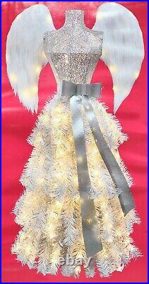 Christmas LED SILVER VIXEN Winter Wonder Lane Pre-Lit Angel Tree Dress Form 4