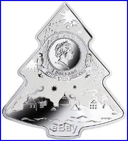 Christmas Tree $2 dollar 1oz Proof Pure Silver Coin Niue 2016