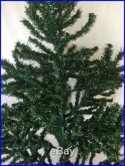 Christmas Tree Artificial Vtg Green Silverline Tru-Spruce Wood Metal Plastic 5ft