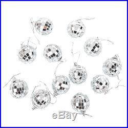 Christmas Tree Disco Mirror Bauble Decorations (35mm) Silver
