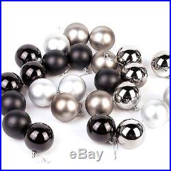 Christmas Tree Hanging Bauble Decorations (60mm) 25 x Assorted Black / Silver