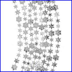 Christmas Tree Plastic Snowflake Chain Garland Decoration 5 meters (Silver)