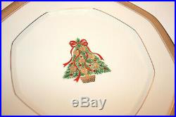 Christmas Tree Plate 9 Mikasa Silver Red Green L3276 Palatial Platinum Lot (8)