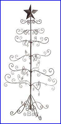 Christmas Tree Table Top Antique Silver Wire With Scroll Branches 49 Tall OPENBOX