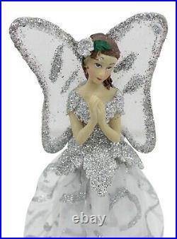Christmas Tree Topper Fairy Angel Decoration Treetop Ornaments White Silver Gown