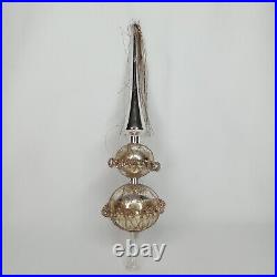 Christmas Tree Topper Wire Wrapped Gold Silver & Original Box 1940s Holiday