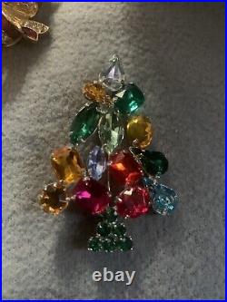 Christopher Radko Rhinestone Christmas Tree Pin Brooch