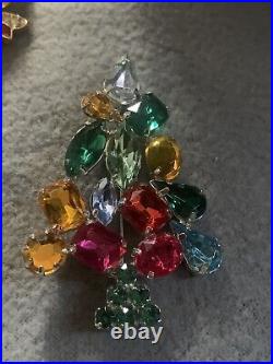 Christopher Radko Rhinestone Christmas Tree Pin Brooch