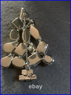 Christopher Radko Rhinestone Christmas Tree Pin Brooch