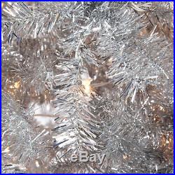 Classic Tinsel Full Pre-lit Christmas Tree with Clear Lights, 9 ft