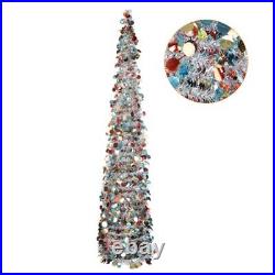Clearance Sale! 5ft Collapsible Christmas Tree Tinsel Coastal Christmas Tree for