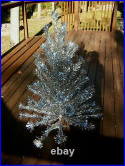 Collector Vtg 4 Ft Neat! Retro Silver Evergleam Stainless Aluminum Xmas Tree