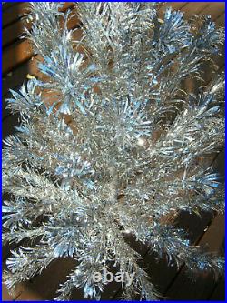 Collector Vtg 4 Ft Neat! Retro Silver Evergleam Stainless Aluminum Xmas Tree