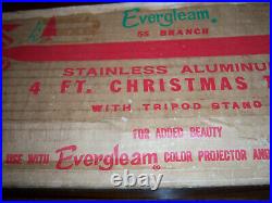 Collector Vtg 4 Ft Neat Retro Silver Evergleam Stainless Aluminum Xmas Tree