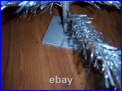 Collector's Vtg 3 Ft Sharp Retro Silver Sprakler Stainless Aluminum Xmas Tree