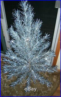 Collectors Vtg 4 Ft Neat Retro Silver Evergleam Stainless Aluminum Xmas Tree