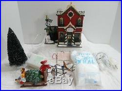 Dept 56 Silver Bells Christmas Shop 56-55040 Snow Sisal Tree Horse Sleigh