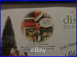 Dept56 55040 Silver Bell Christmas Shop Store Tree Lot Santa Sleigh Ride Village