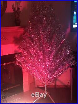 EVERGLEAM 6 Ft 115 BRANCH SILVER CHRISTMAS TREE with STAND and COLOR WHEEL