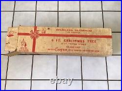 EVERGLEAM ALUMINIUM 6Ft SWIRL 46 BRANCHES CHRISTMAS TREE #4146 ROTATING STAND