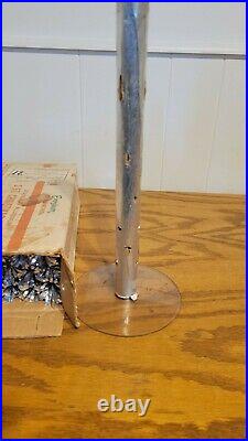 EVERGLEAM Silver TINSEL ALUMINUM XMAS Tree 2 FT TALL IN ORG. BOX Complete VTG