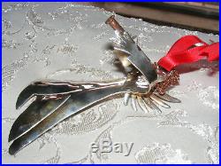 Emilia Castillo Silver Plate 3D Angel Flute Copper Christmas Tree Ornament