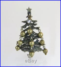 Estate Cini 925 Sterling Silver Christmas Tree Ball Ornaments Pin Brooch 14.6g