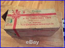 EverGleam Aluminum Christmas Tree 4 Feet Silver Vintage 58-Branches