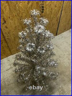 Evergleam Deluxe 58 Branch Stainless Aluminum 4' Christmas Tree Silver Vintage