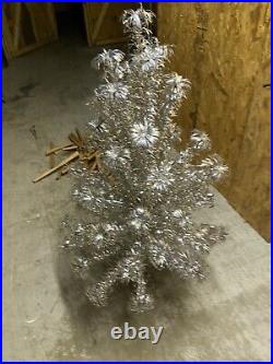 Evergleam Deluxe 58 Branch Stainless Aluminum 4' Christmas Tree Silver Vintage