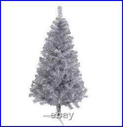 Fawyn 6' Ft Sparking Gorgeous Folding Artificial Tinsel Christmas Tree Silver