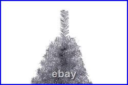 Fawyn 6' Ft Sparking Gorgeous Folding Artificial Tinsel Christmas Tree Silver