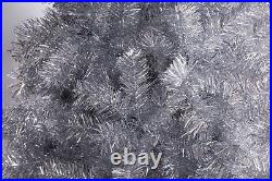 Fawyn 6' Ft Sparking Gorgeous Folding Artificial Tinsel Christmas Tree Silver