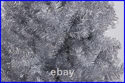 Fawyn 6' Ft Sparking Gorgeous Folding Artificial Tinsel Christmas Tree Silver