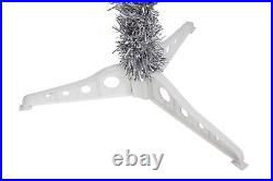Fawyn 6' Ft Sparking Gorgeous Folding Artificial Tinsel Christmas Tree Silver